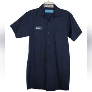 Robert Patch Work Shirt Short Sleeve Button Up Cintas Size Small Stains